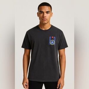Vintage Jordan Air Globe Graphic T-Shirt Black Size L